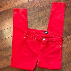 Hudson Colette Red Midrise Skinny stretch Denim Jeans 31